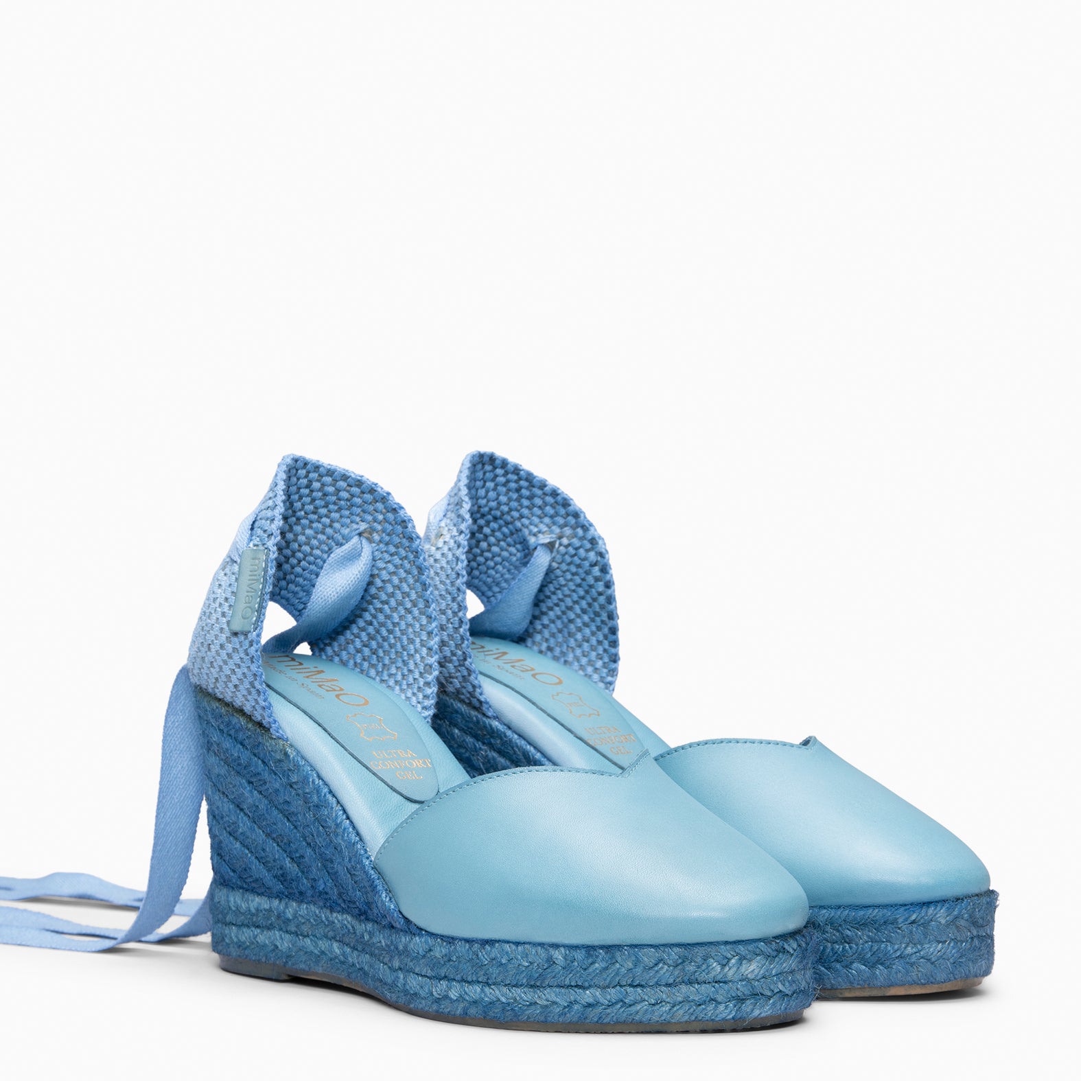 TALAIA - Cuñas de esparto con tintado natural AZUL