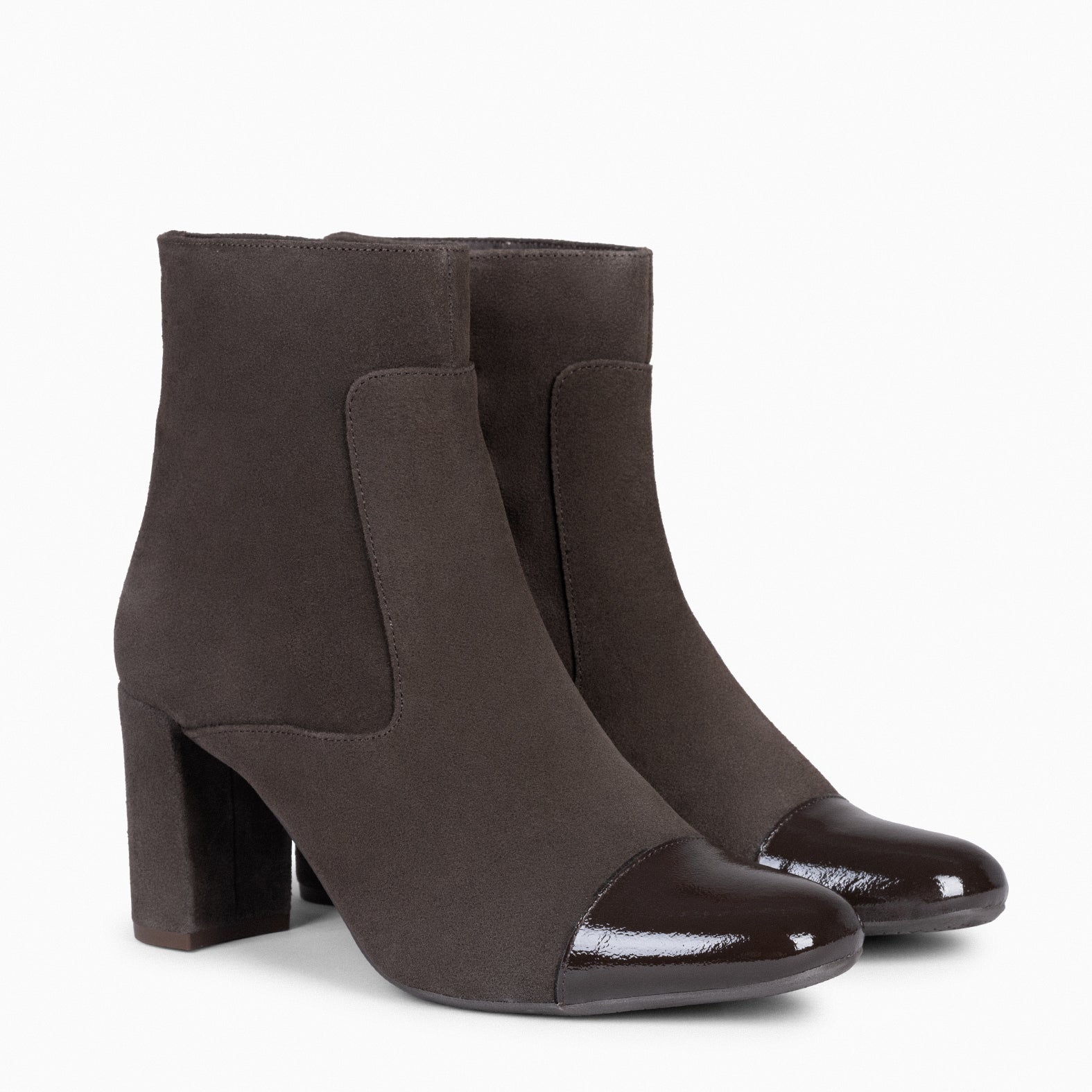 VARENNA - Botín con cremallera para mujer MARRÓN