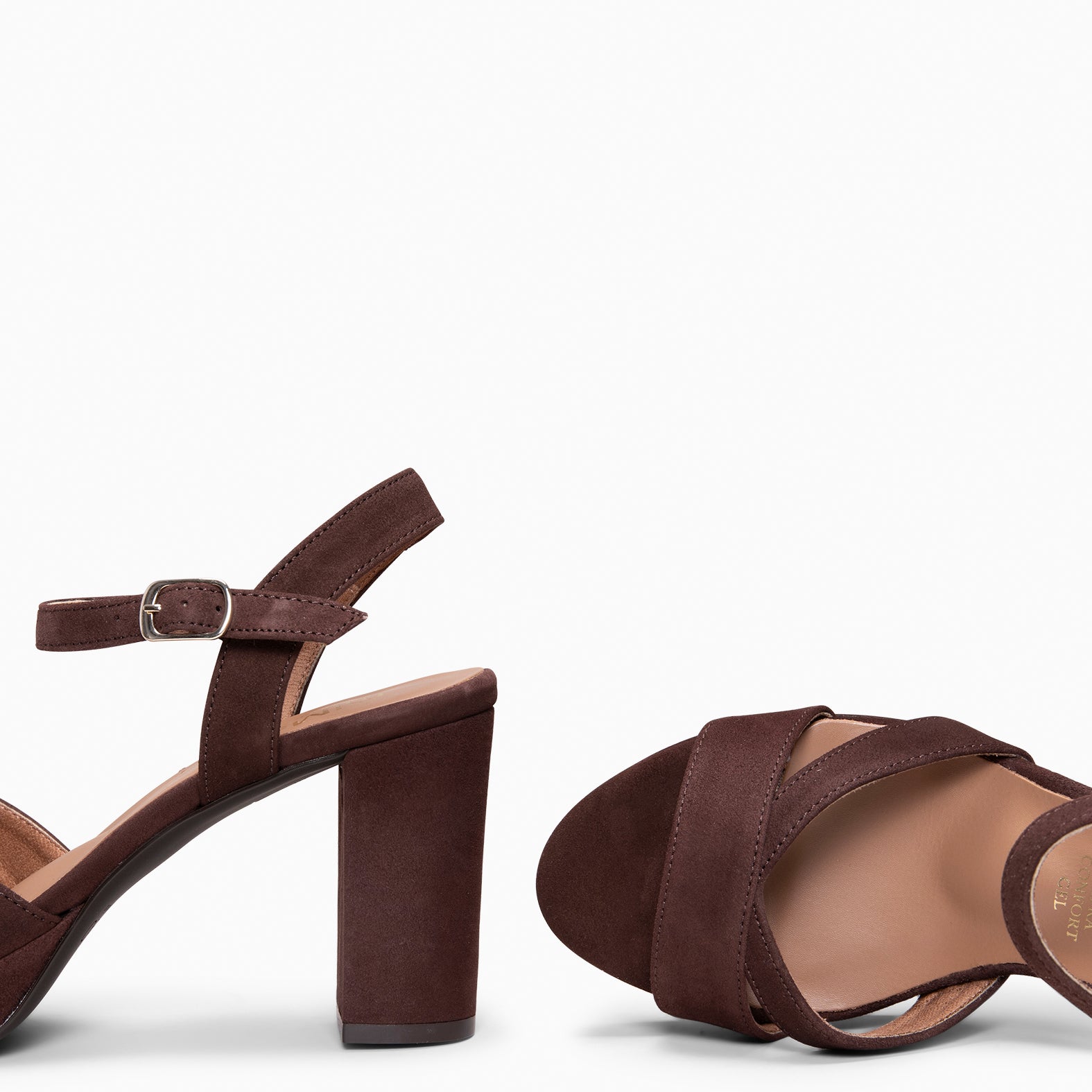 PARIS – Sandalias de fiesta con tacón alto y plataforma MARRON - miMaO ®