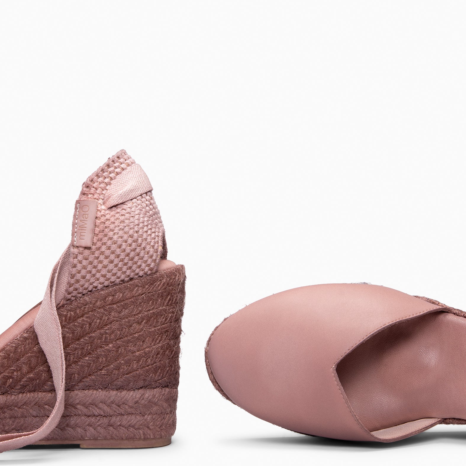 TALAIA - LIGHT PINK Wedge Espadrilles with natural dyeing