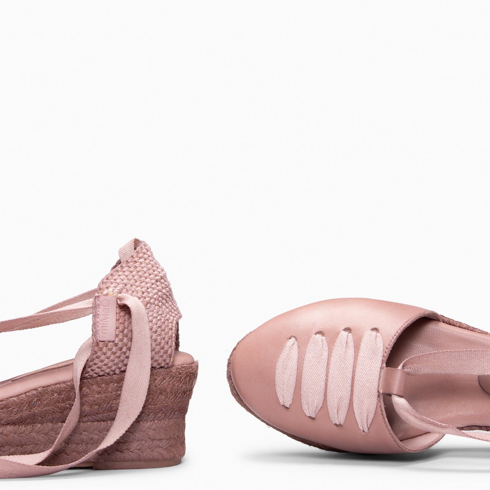 NOJA - LIGHT PINK Espadrilles with natural dyeing