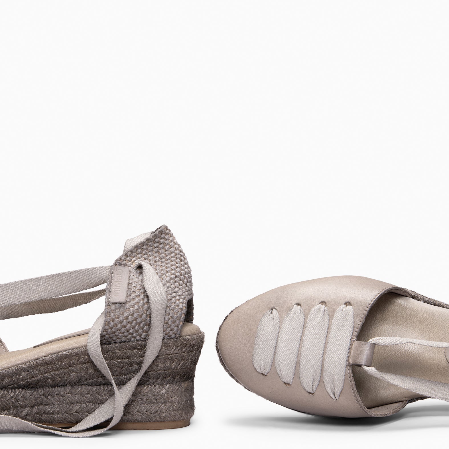 NOJA - TAUPE Espadrilles with natural dyeing