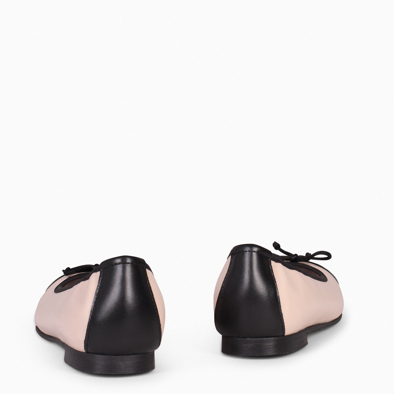 BALLET – NUDE ballerina flats with black toe