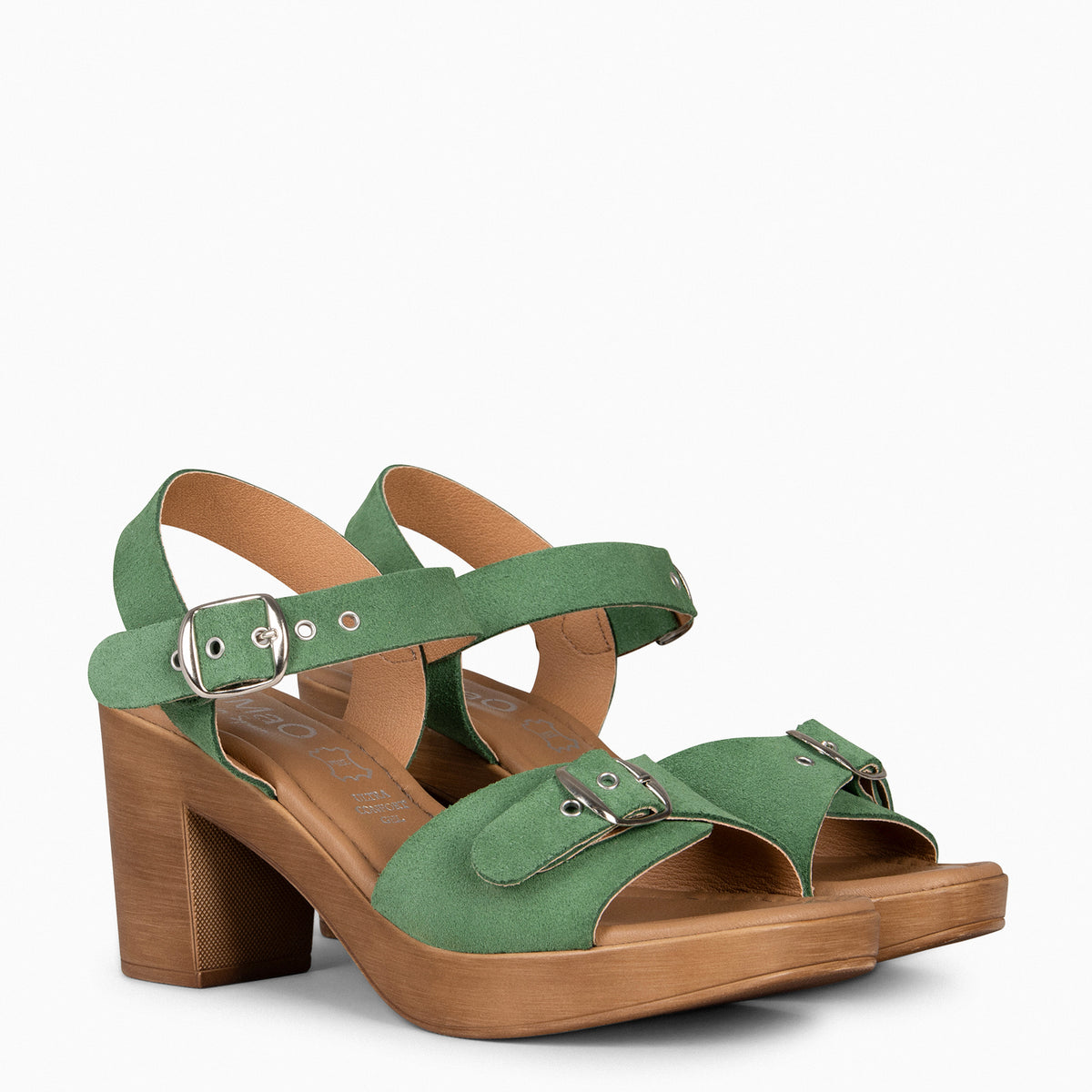 CLEO - SANDÁLIA COM FIVELA VERDE