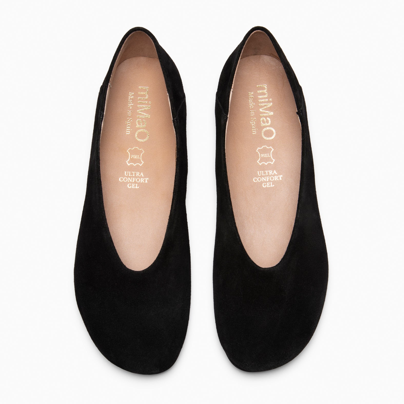 BOREAL - BLACK Suede leather ballerinas