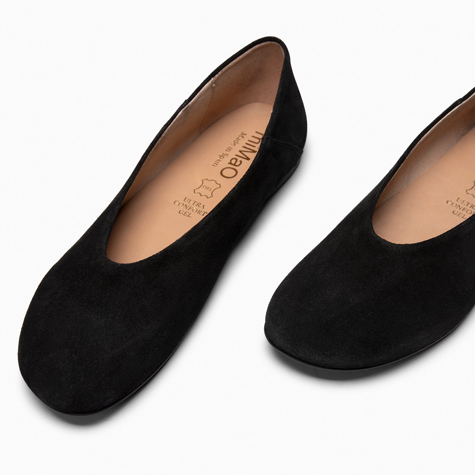 BOREAL - BLACK Suede leather ballerinas