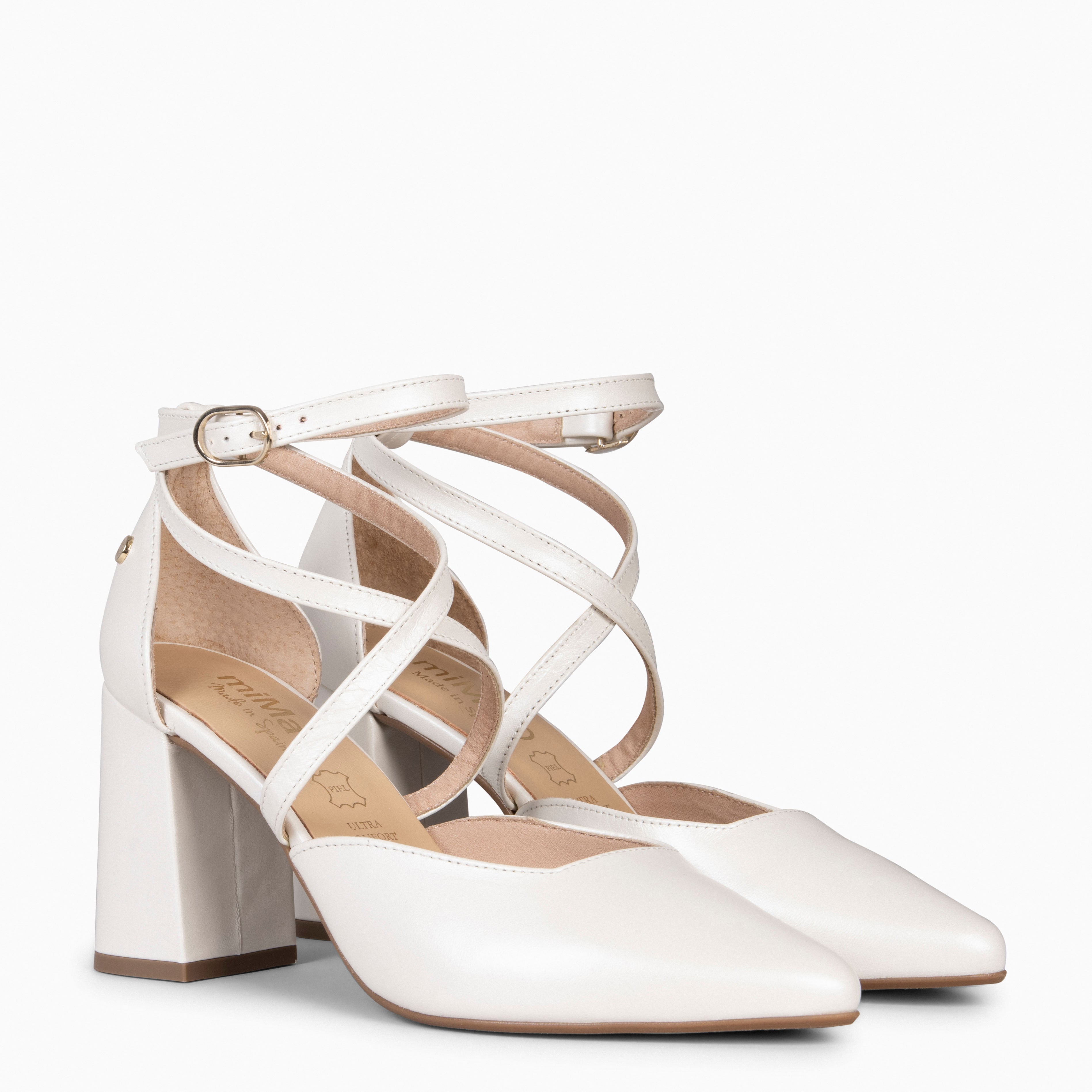 ARIEL - Zapato de tacón ancho NACAR - miMaO ®