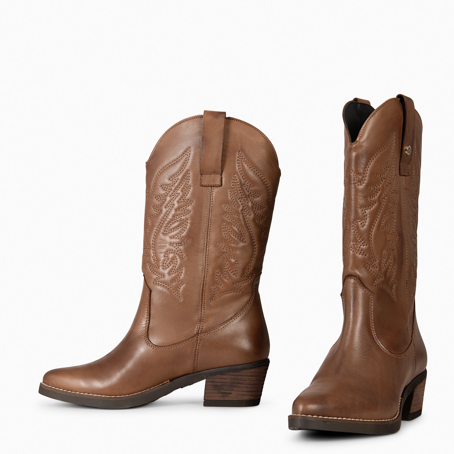 UTAH - Botas Cowboy bordado MARRON