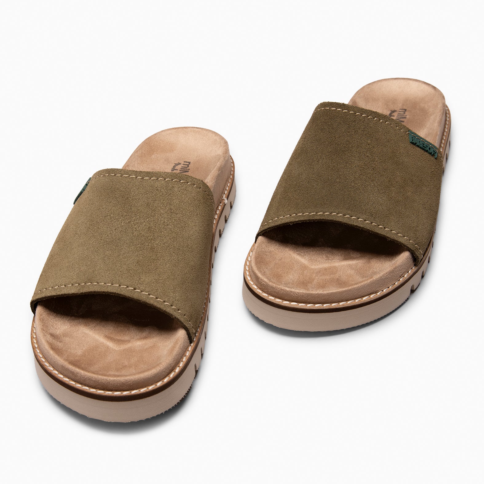 CUBA - Sandalias tipo pala de serraje KAQUI