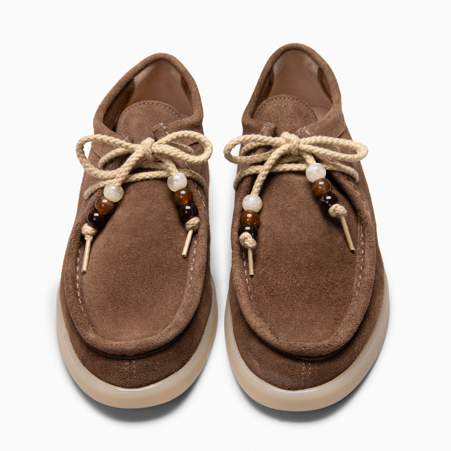 TUPI - Mocasines con cordones de serraje TAUPE