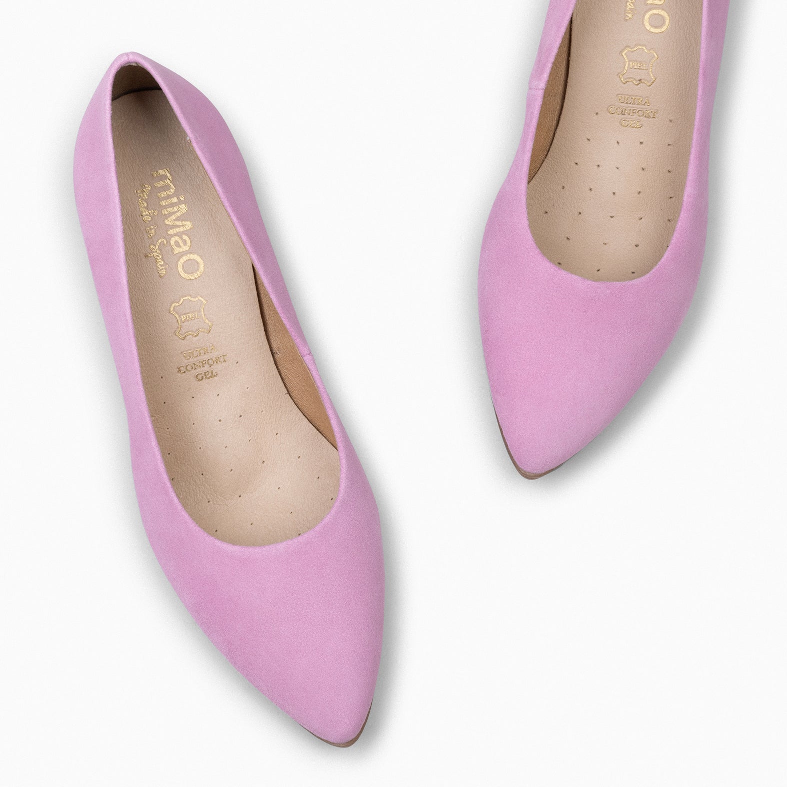 URBAN S - PINK SUEDE MID-HEELED SHOES