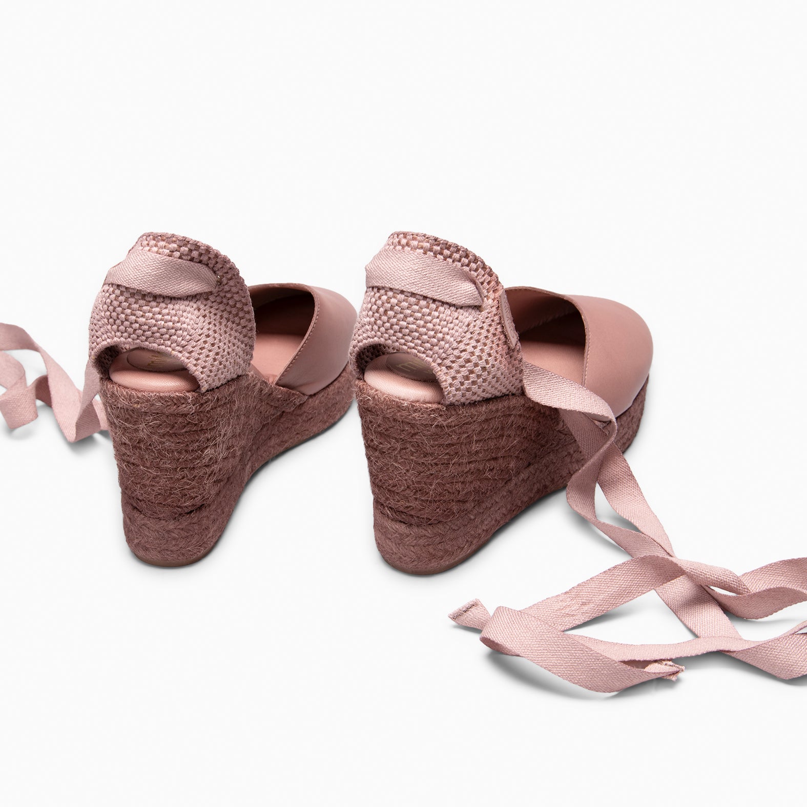 TALAIA - LIGHT PINK Wedge Espadrilles with natural dyeing