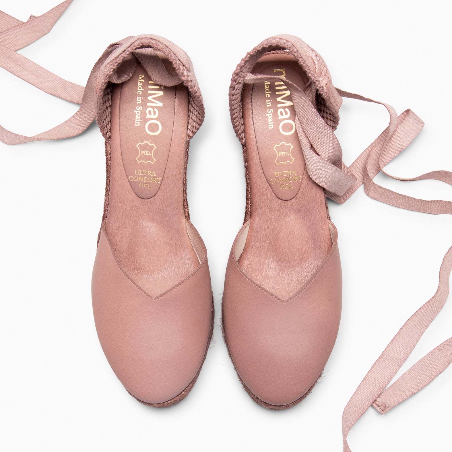 TALAIA - LIGHT PINK Wedge Espadrilles with natural dyeing