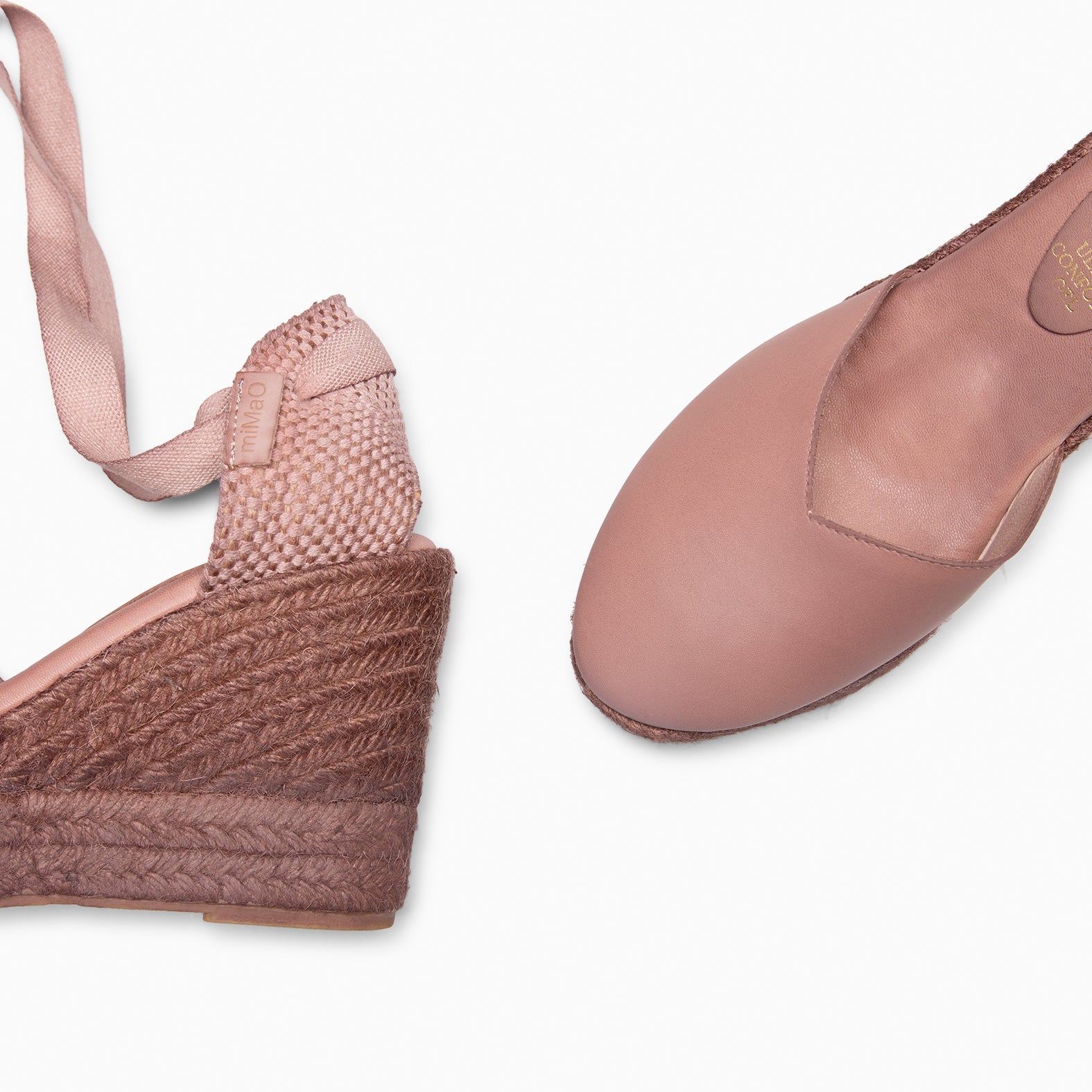 TALAIA - LIGHT PINK Wedge Espadrilles with natural dyeing