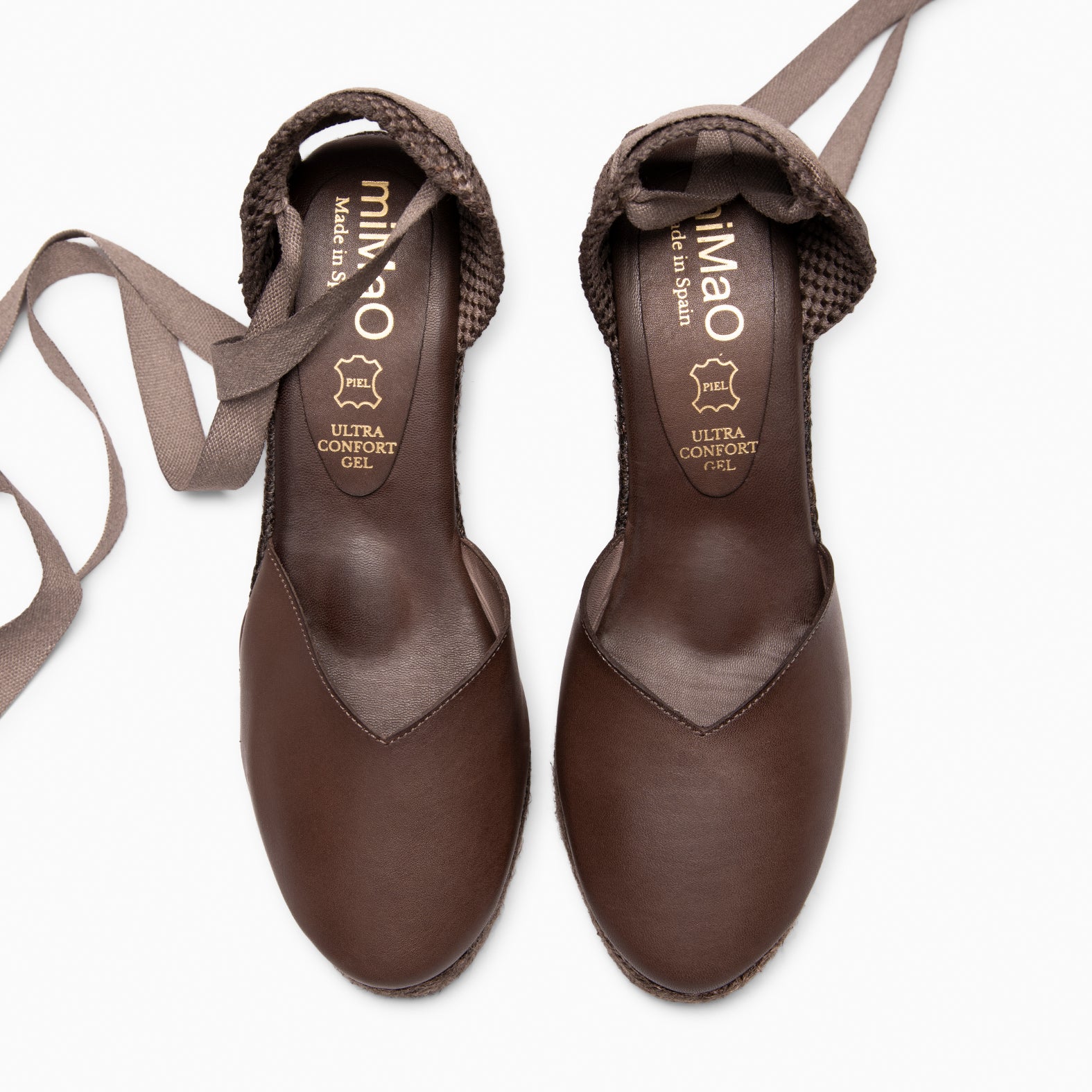 TALAIA - BROWN Wedge Espadrilles with natural dyeing