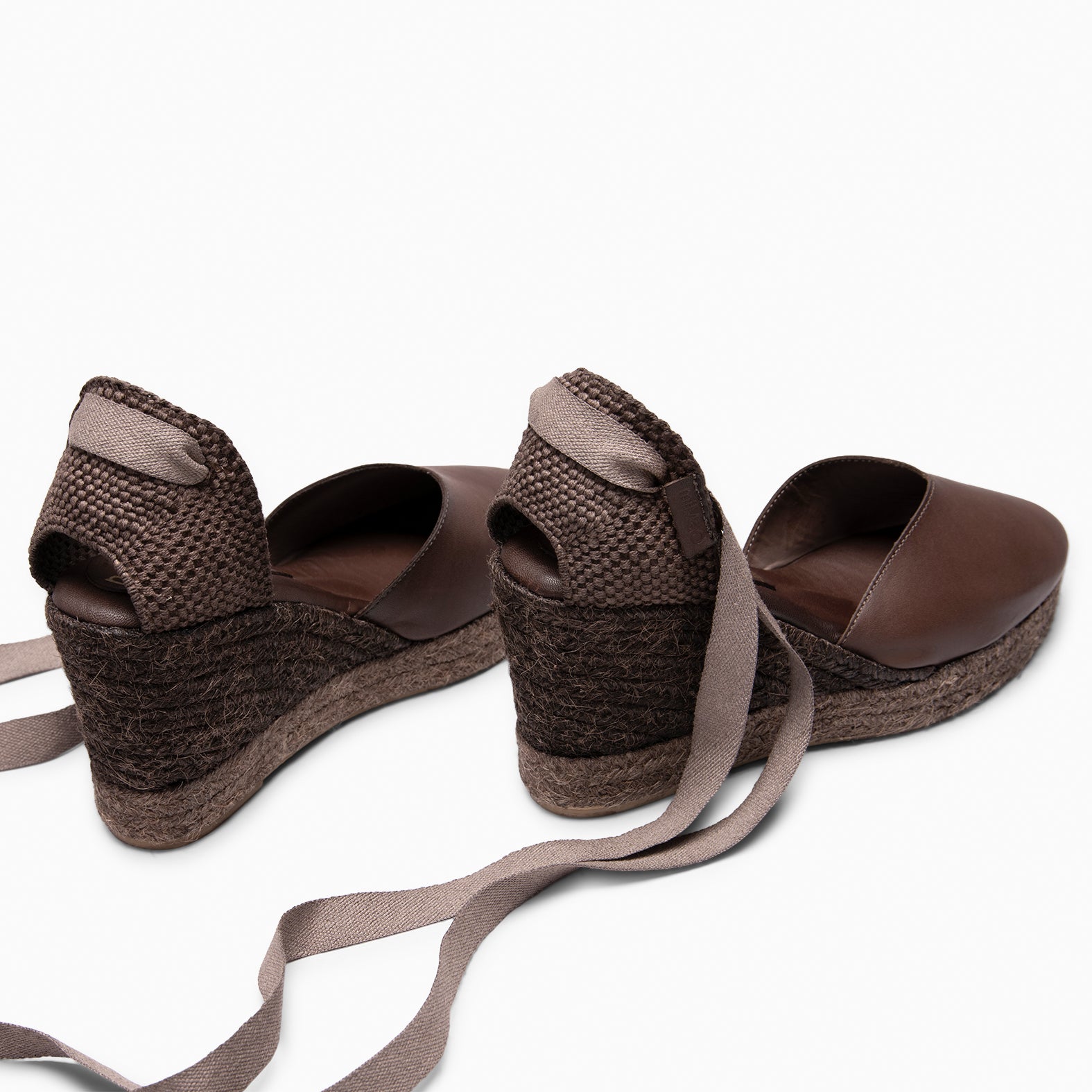 TALAIA - BROWN Wedge Espadrilles with natural dyeing