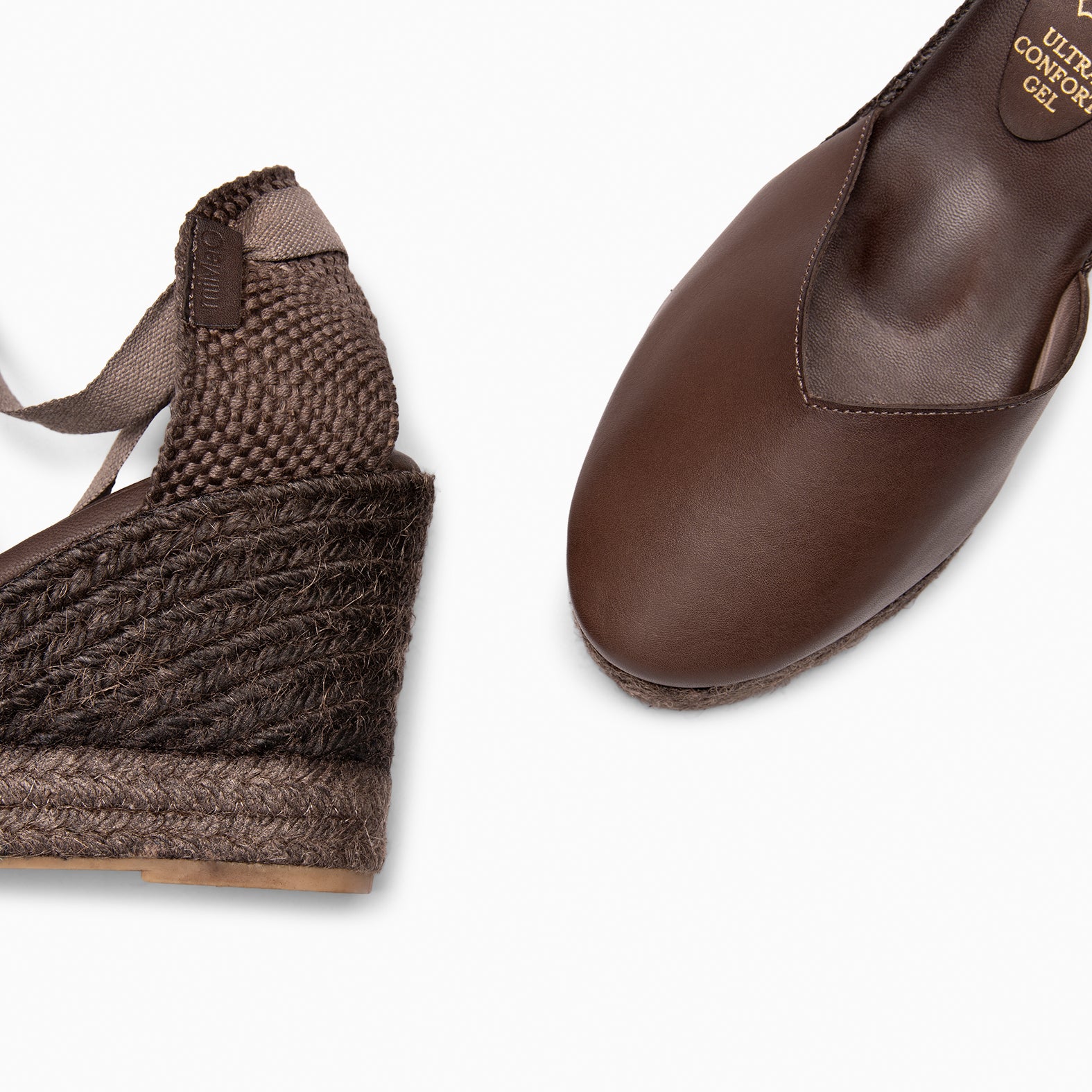 TALAIA - BROWN Wedge Espadrilles with natural dyeing