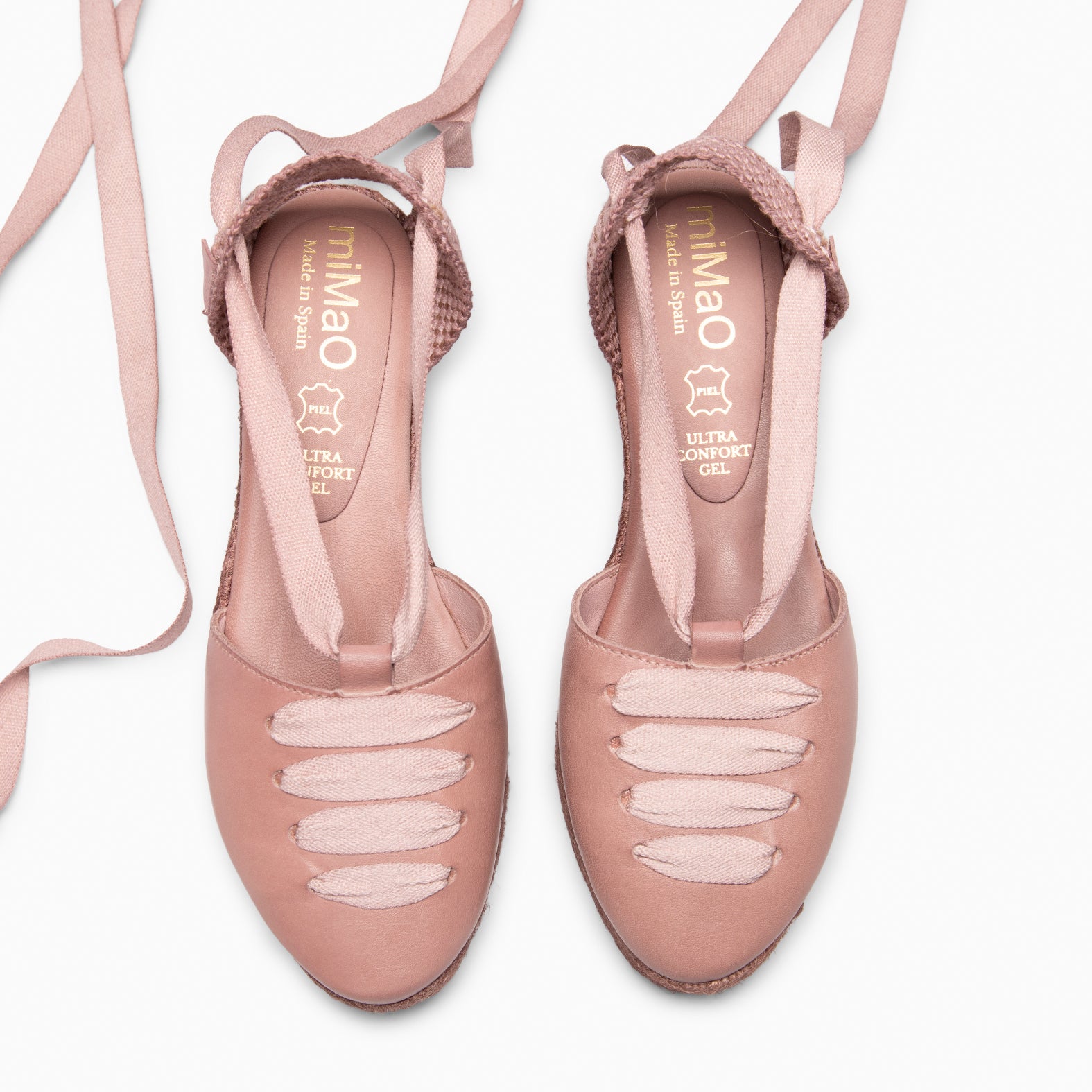 NOJA - LIGHT PINK Espadrilles with natural dyeing