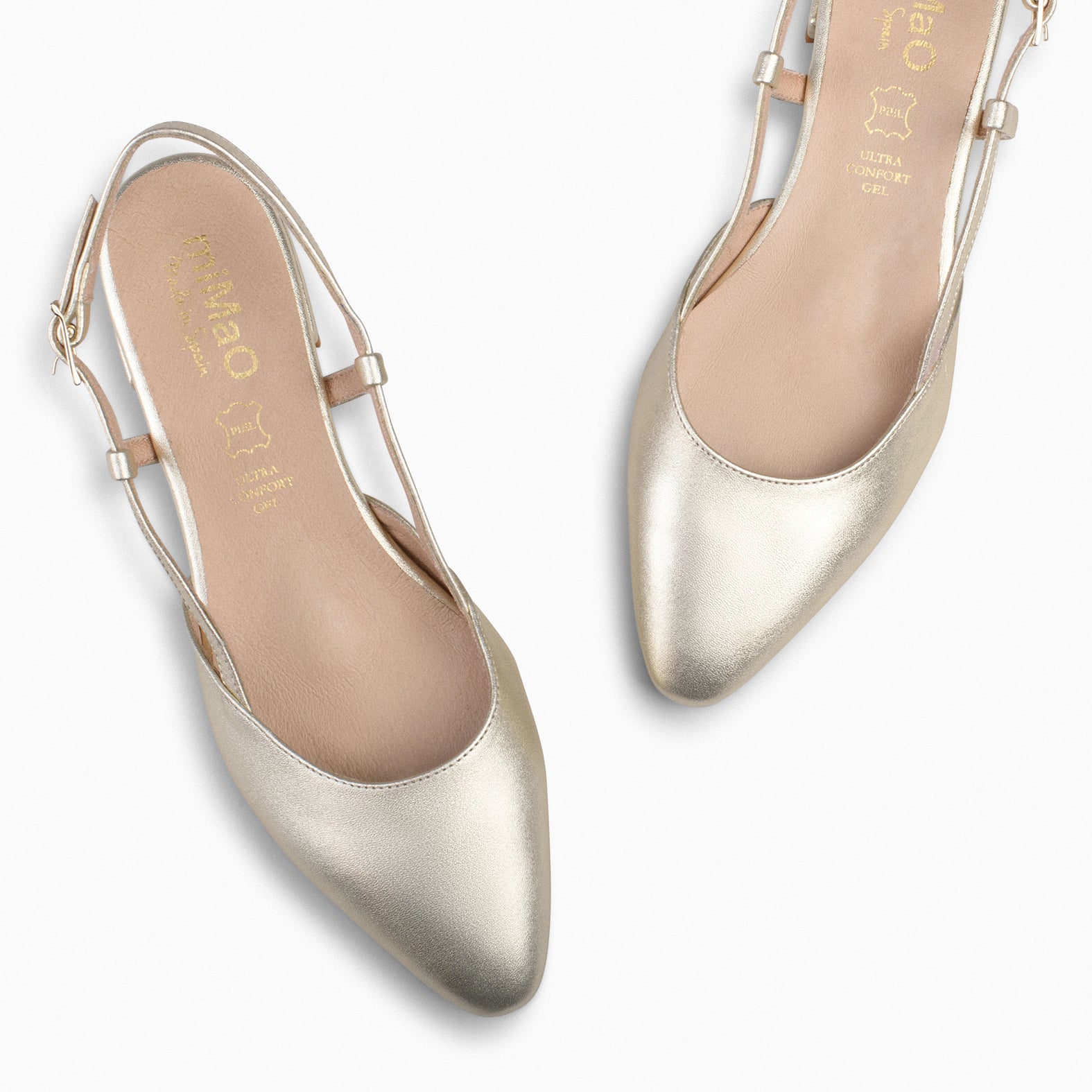 BRUNCH – Zapatos Planos Destalonados PLATINO - miMaO ®