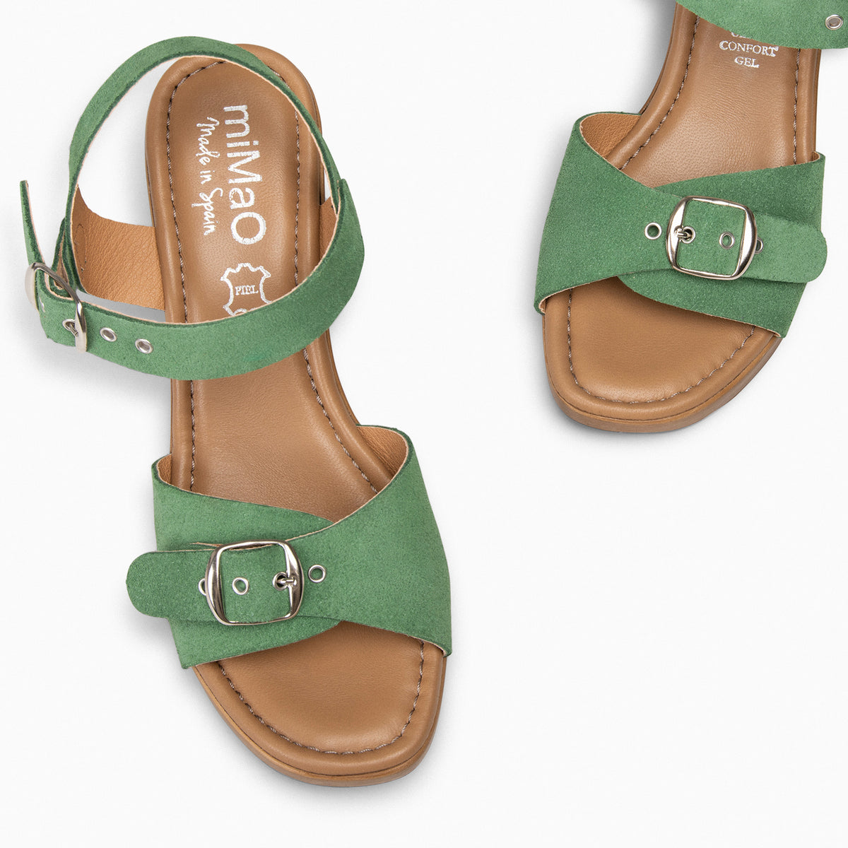 CLEO - SANDÁLIA COM FIVELA VERDE