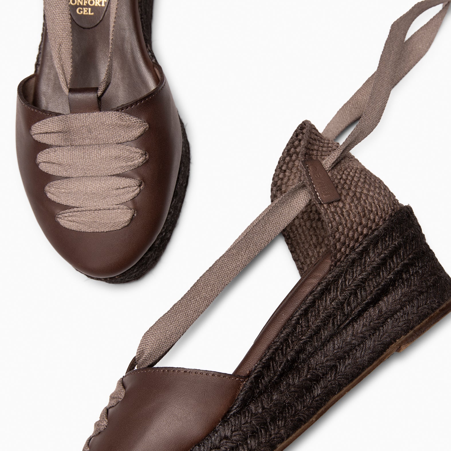 NOJA - BROWN Espadrilles with natural dyeing