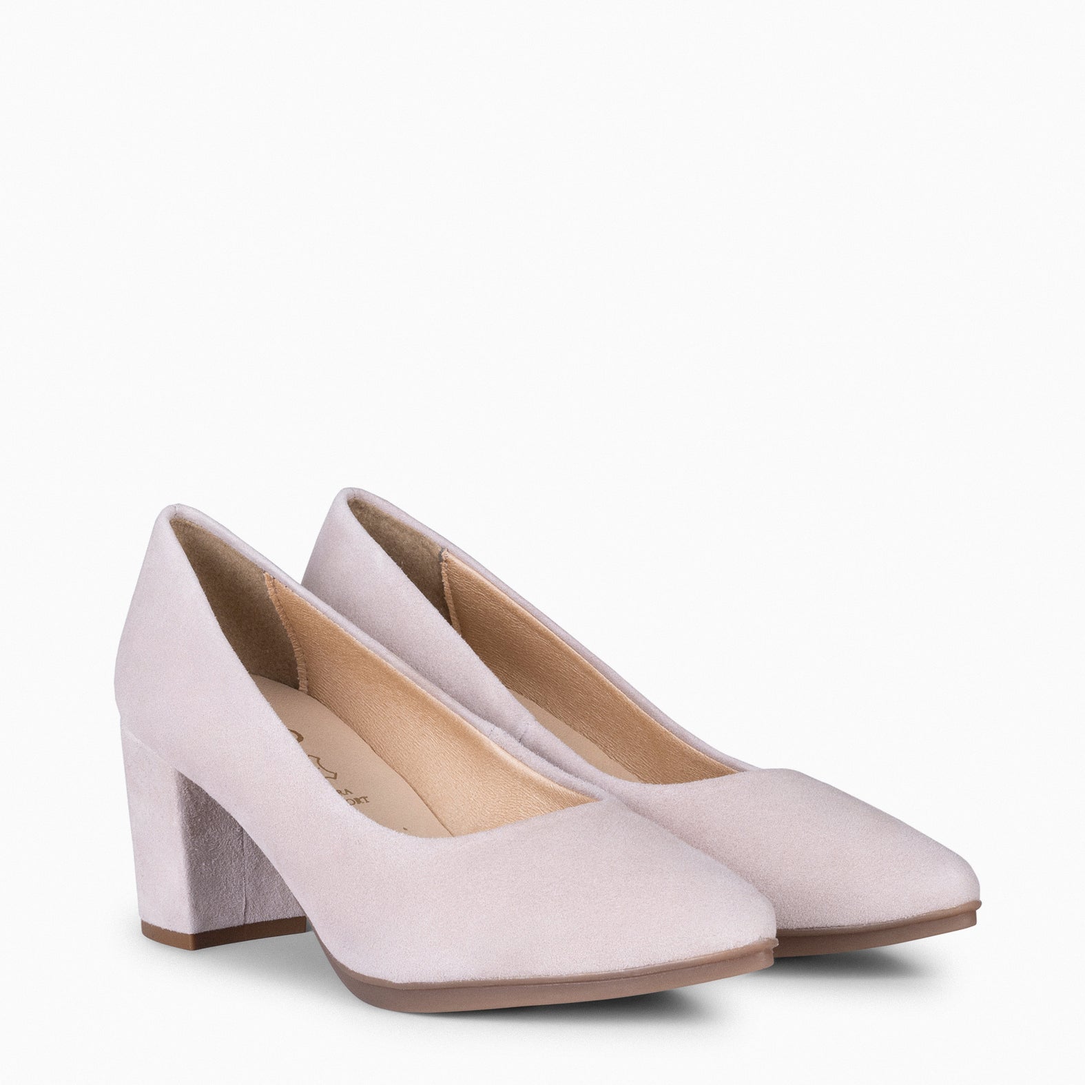 URBAN S - NUDE SUEDE MID-HEELED SHOES