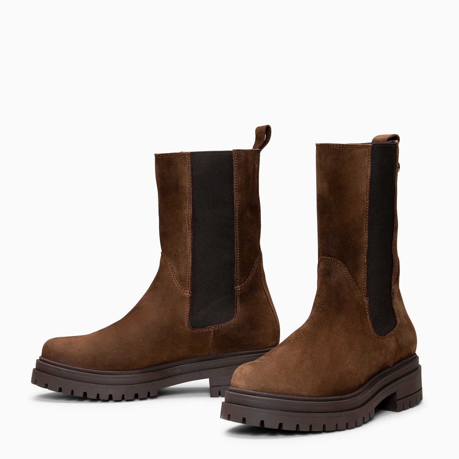 MARTE - Botines Chelsea con suela track MARRON