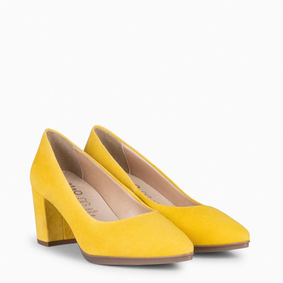URBAN S – YELLOW Suede Mid-Heeled Shoes