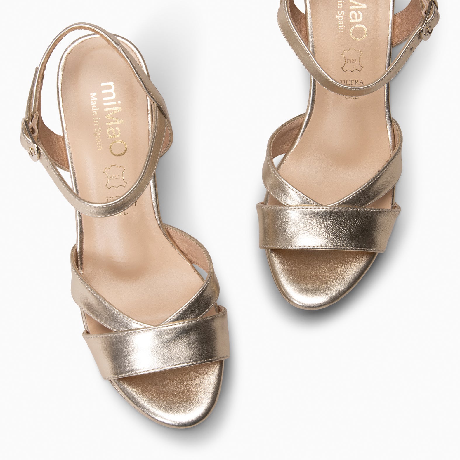 PARIS - Sandalias de fiesta con tacón alto y plataforma ORO - miMaO ®