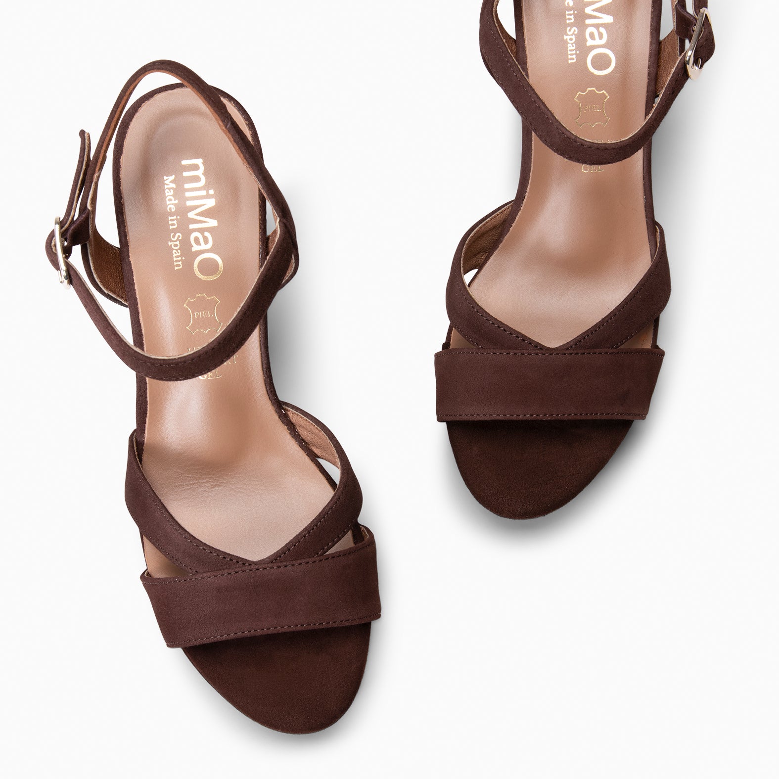 PARIS – Sandalias de fiesta con tacón alto y plataforma MARRÓN