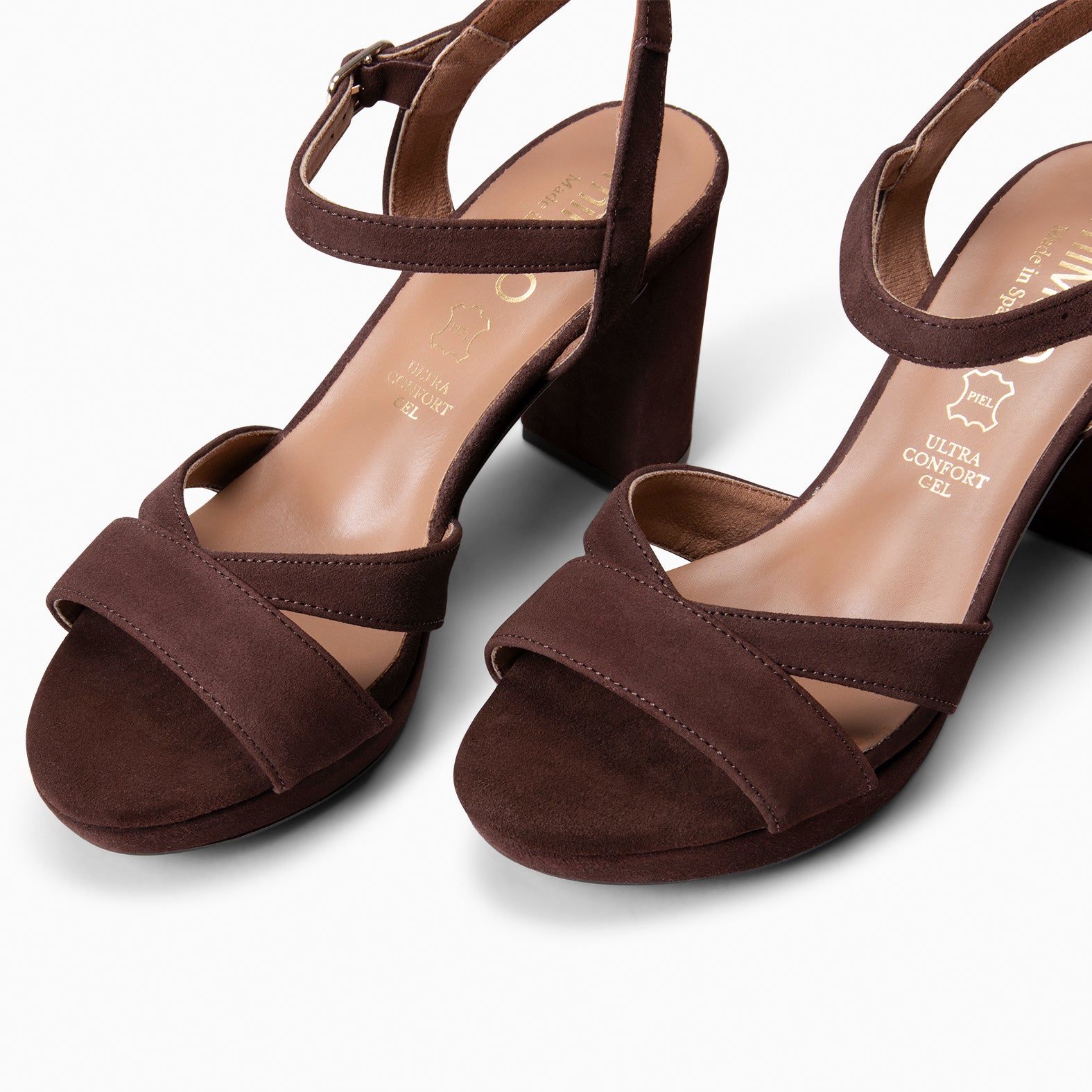 PARIS – Sandalias de fiesta con tacón alto y plataforma MARRON - miMaO ®