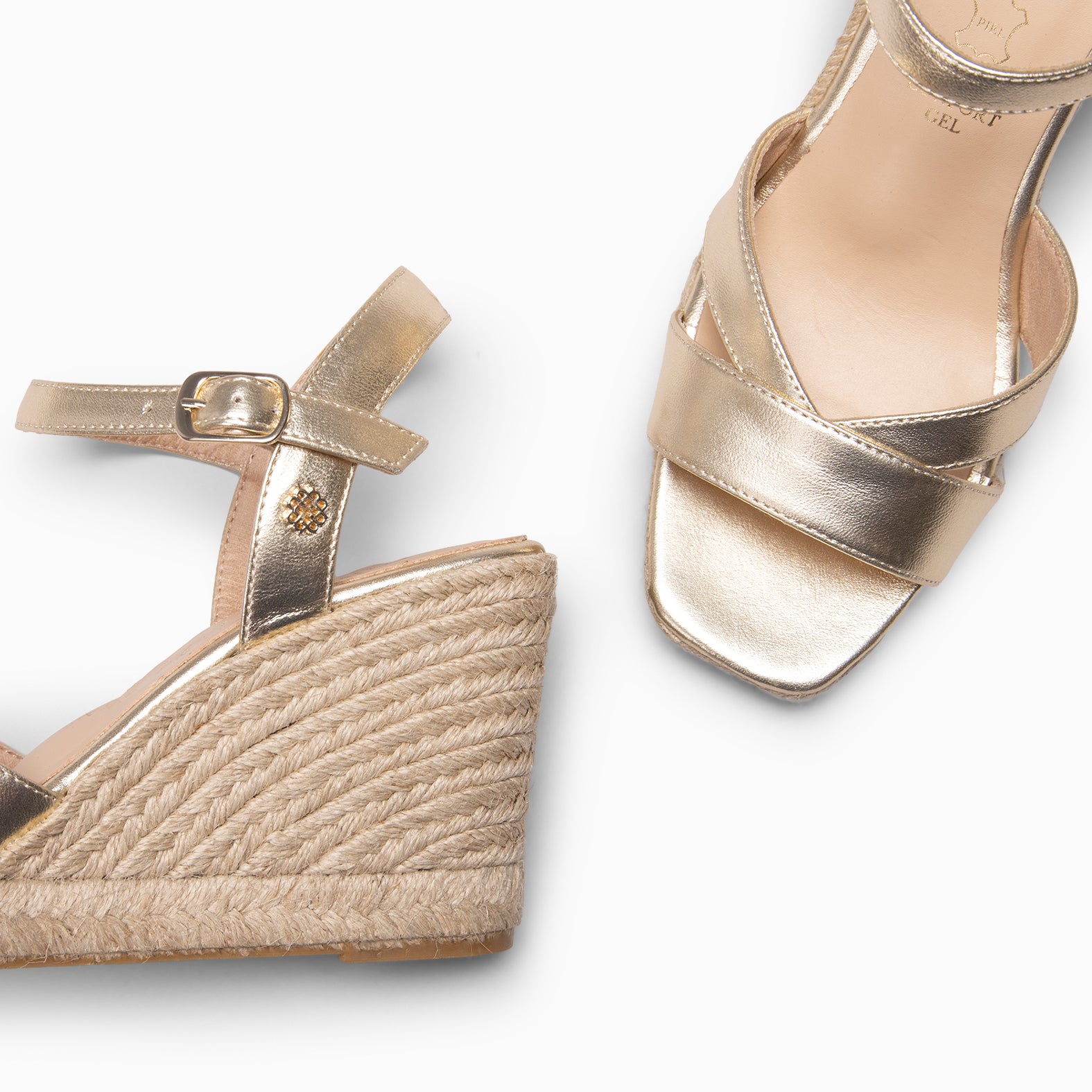 MANILVA - GOLDEN High-wedge espadrille