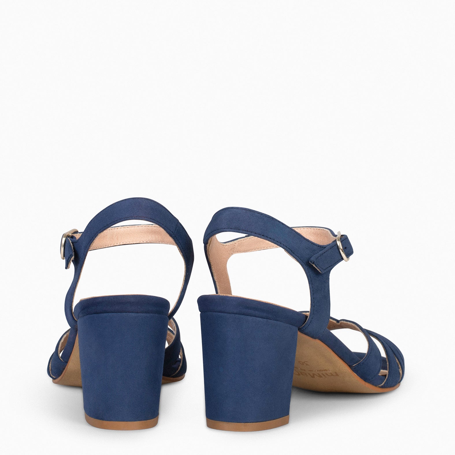 MUSE - NAVY BLOCK HEEL SANDALS