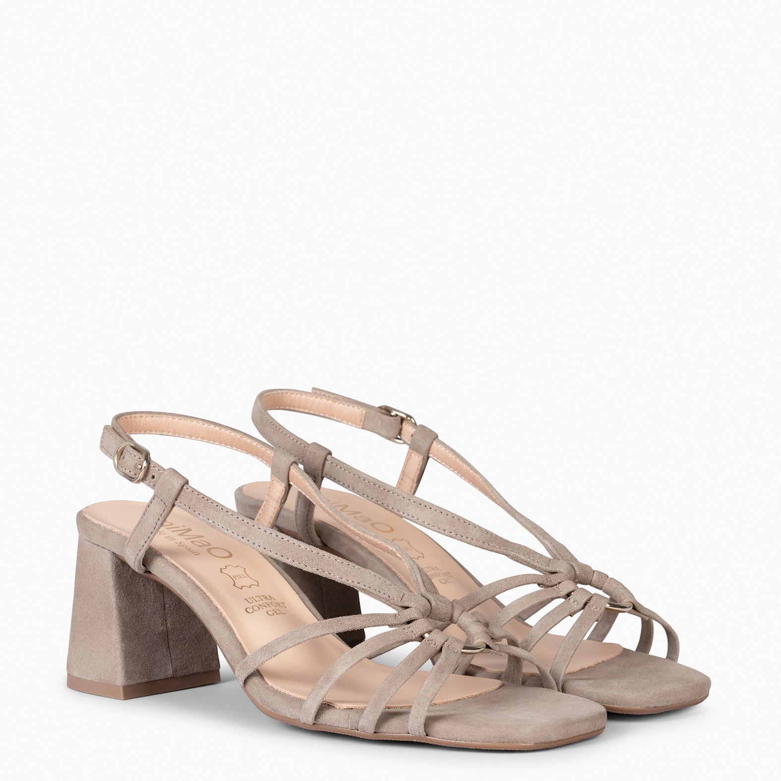 SOLEIL - SANDALIAS DE TACÓN TAUPE