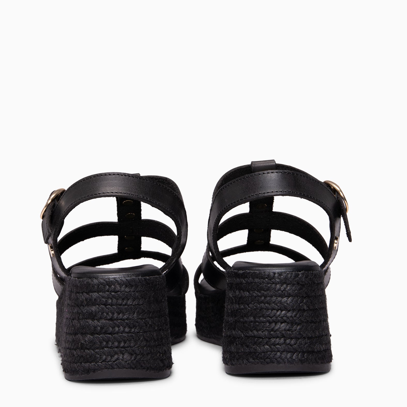 DANAE - BLACK Jute platform sandals