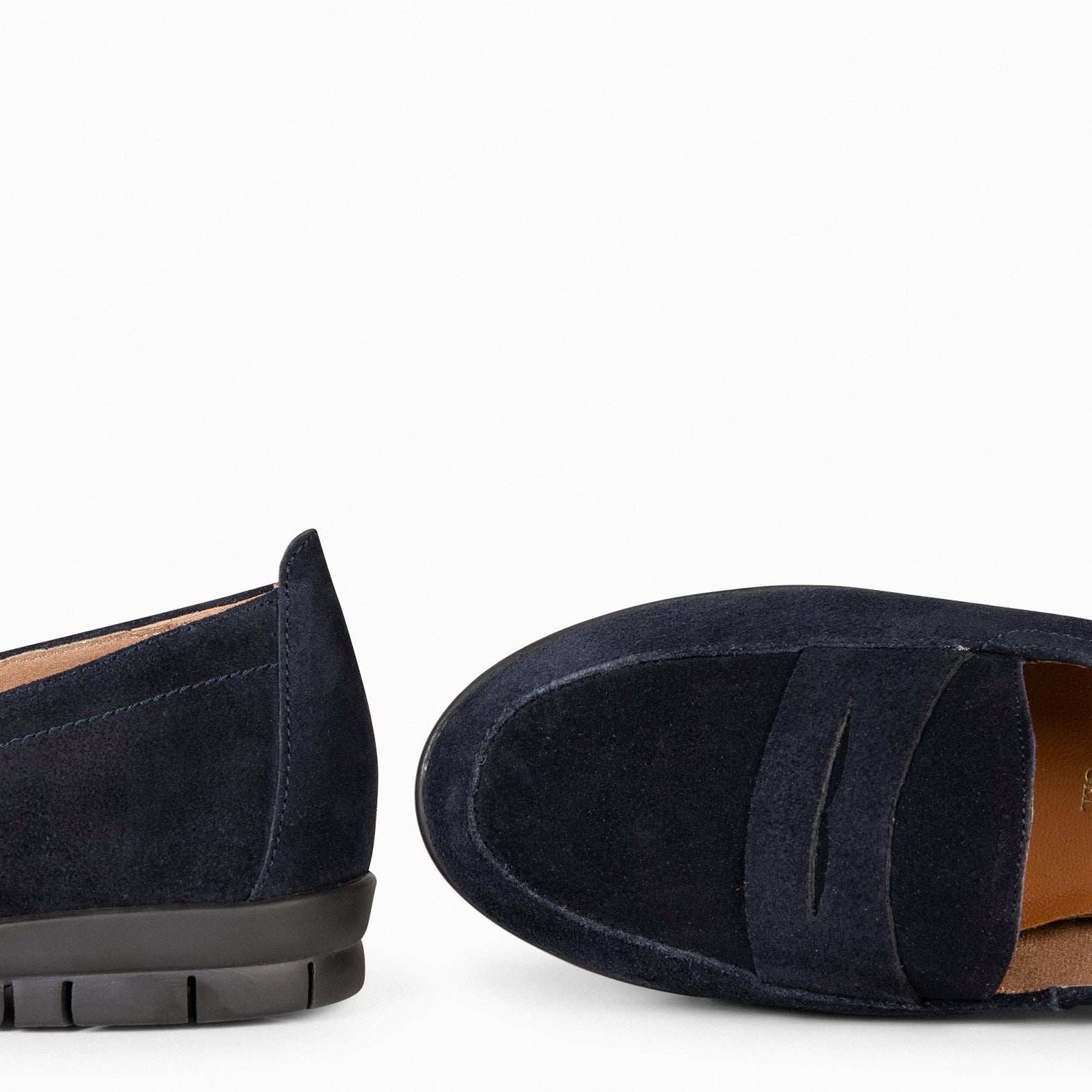 360 - Mocassins à petit talon compensé BLEU MARINE