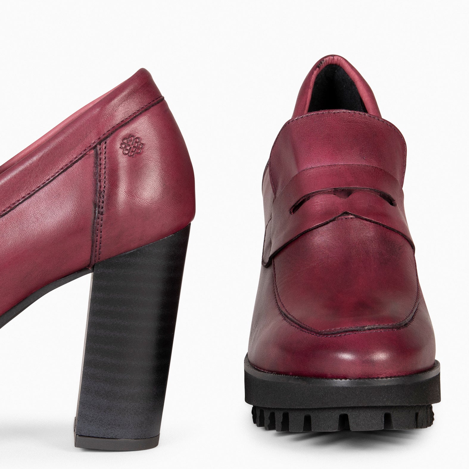 TREND – BURGUNDY high heel moccasin with platform