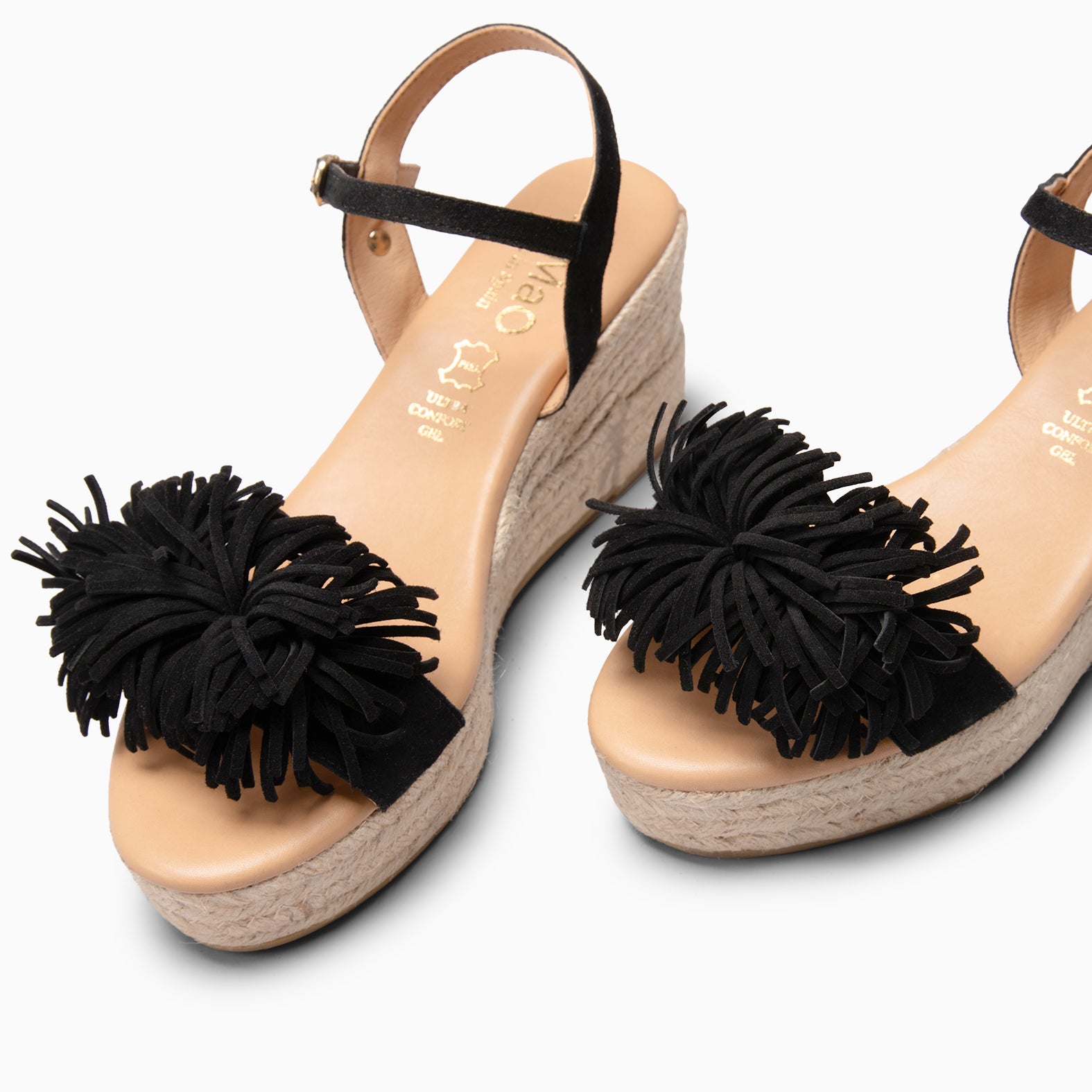 CELESTE - BLACK Espadrille wedge