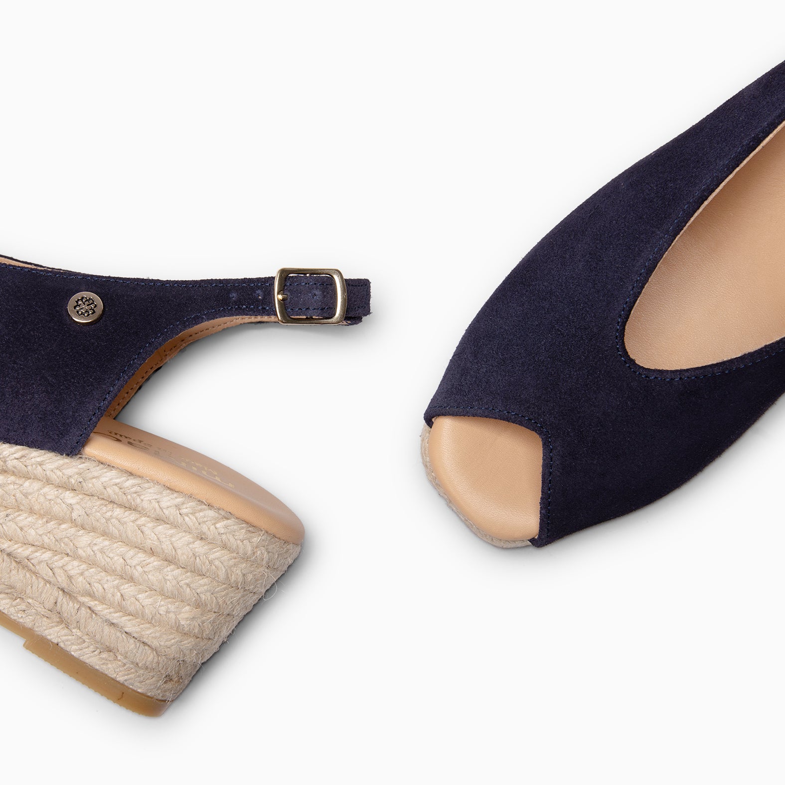 ELIAZAR - NAVY Slingback espadrilles with peep toe