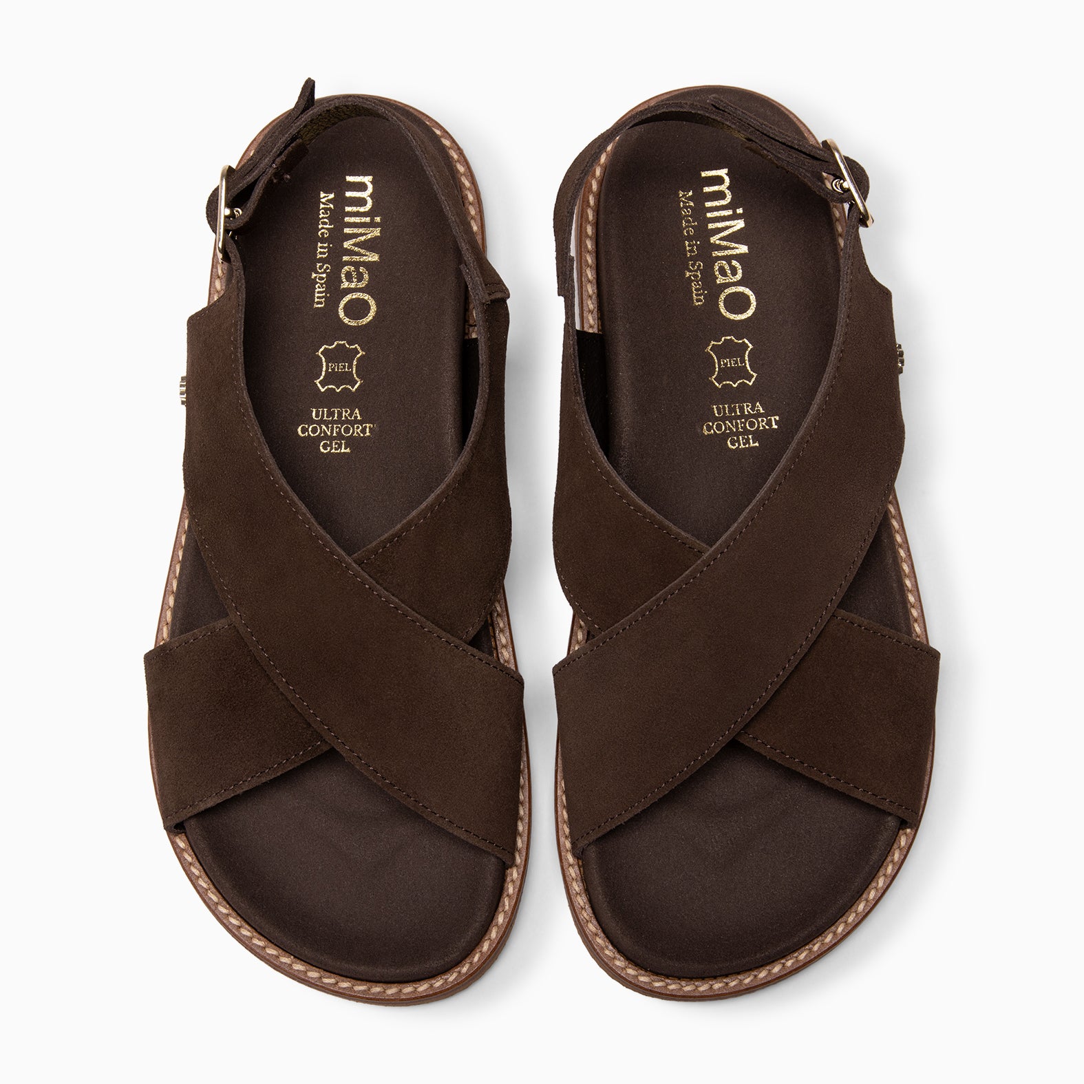 COIBA - BROWN Suede slide sandals