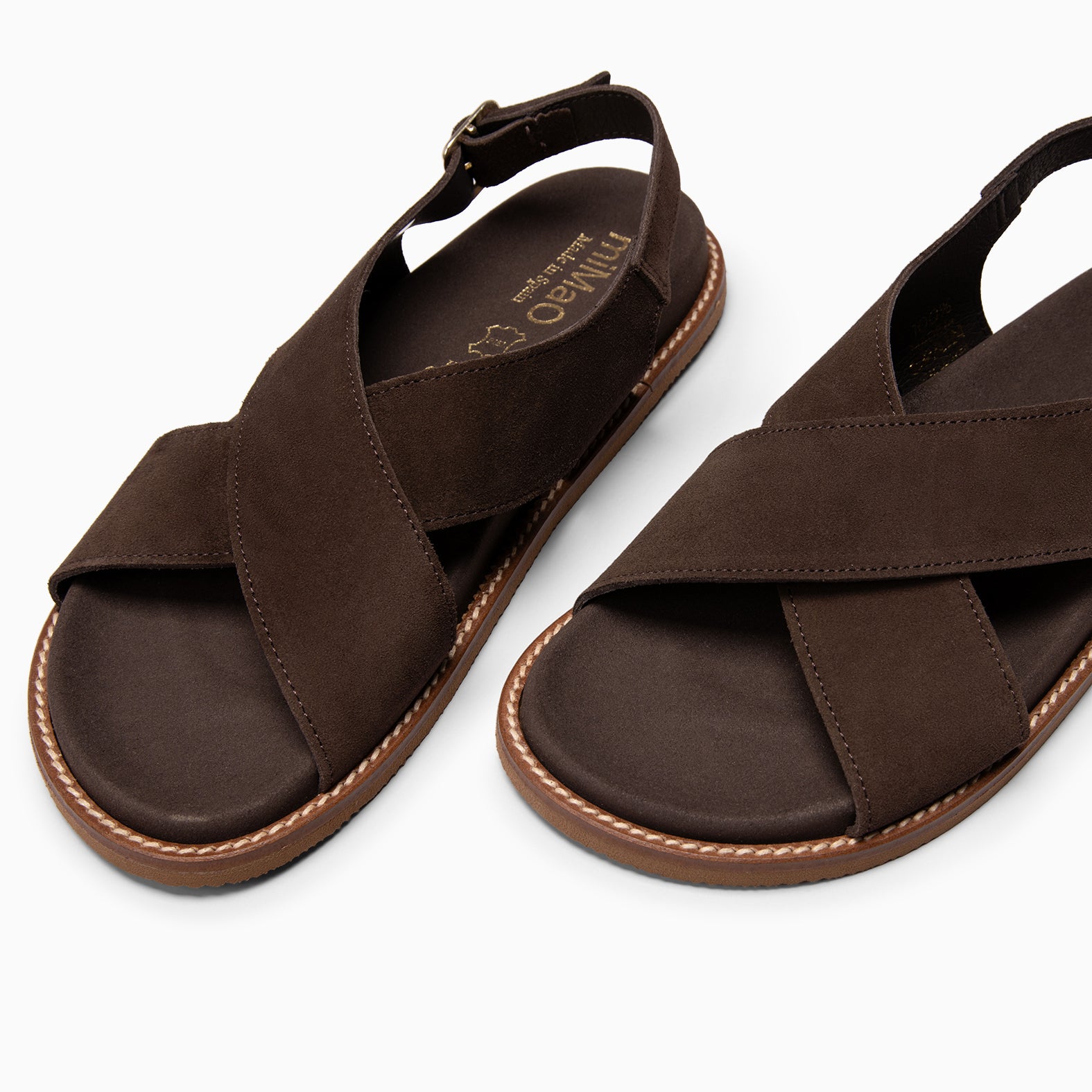 COIBA - BROWN Suede slide sandals