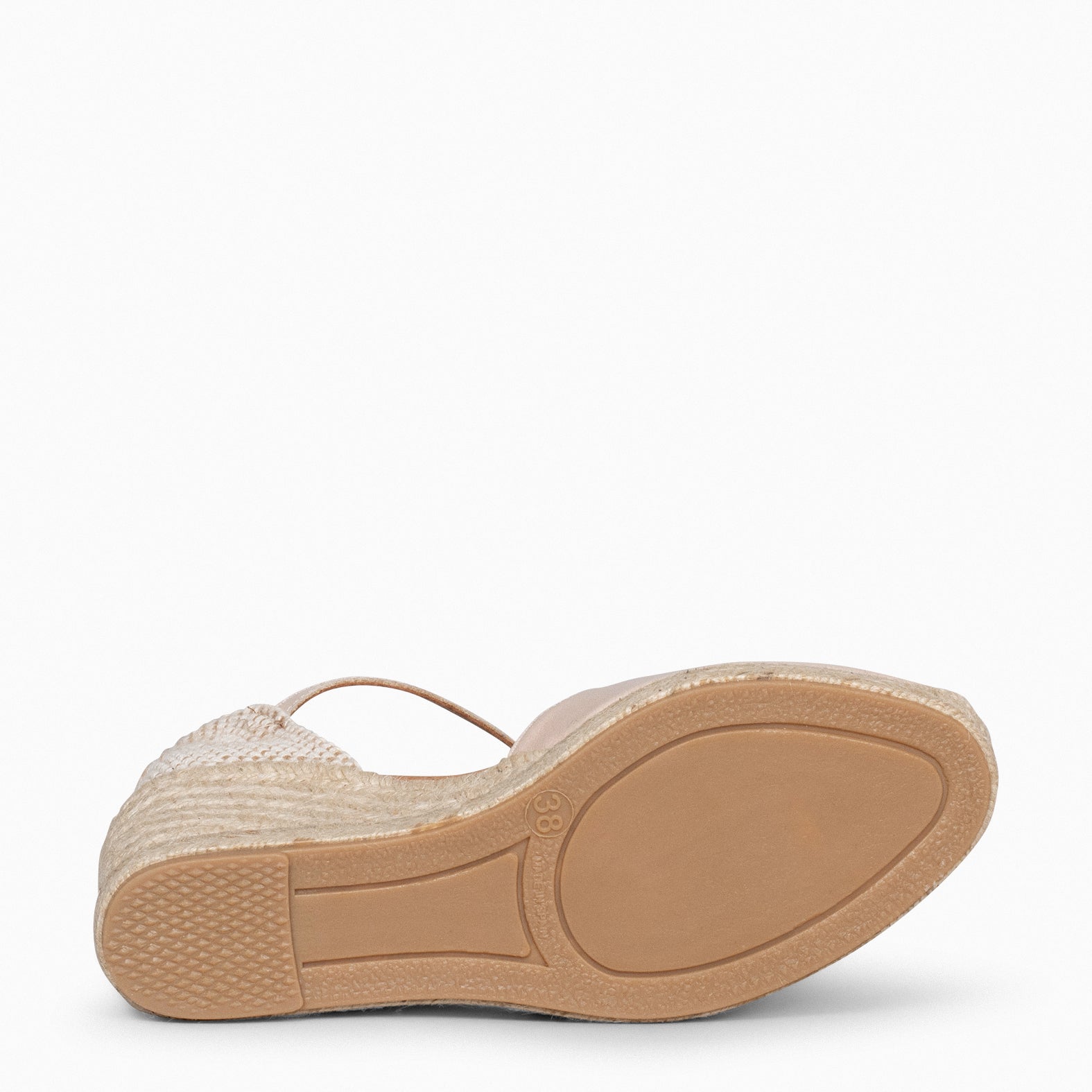 NERJA CHAROL - Espadrilles à talon haut en cuir vernis BEIGE