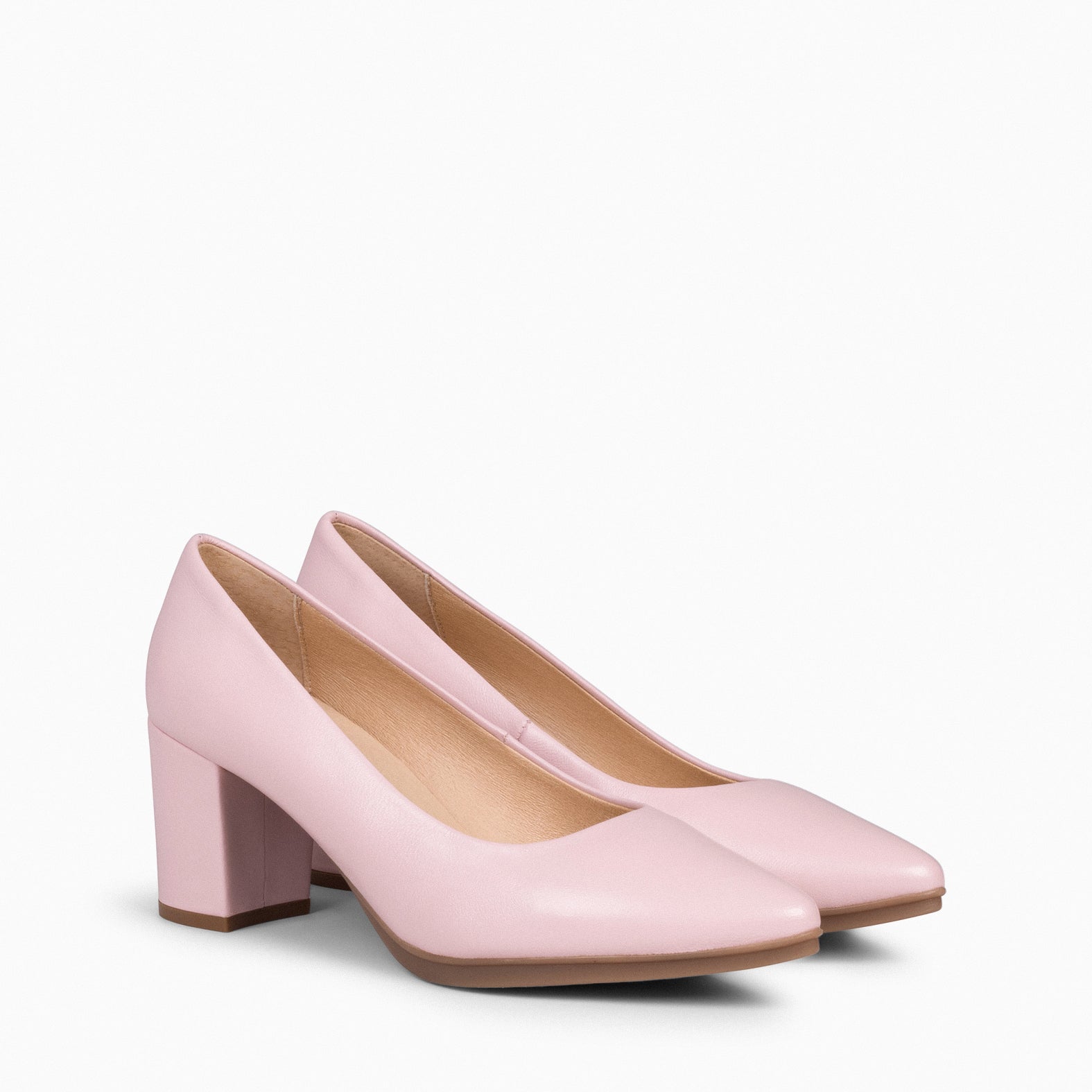 URBAN S SALON – PALE PINK nappa leather mid heel