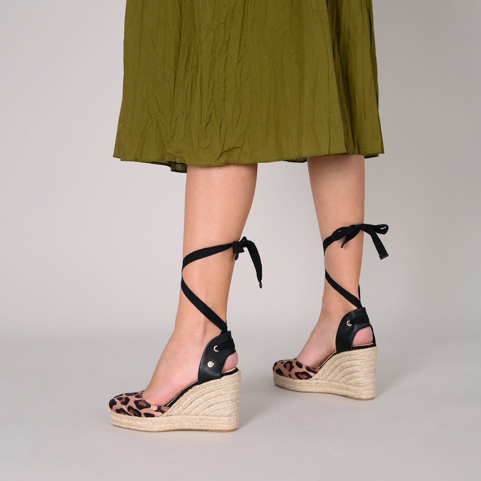 MOMBASA - LEOPARD ESPADRILLES WITH RIBBONS