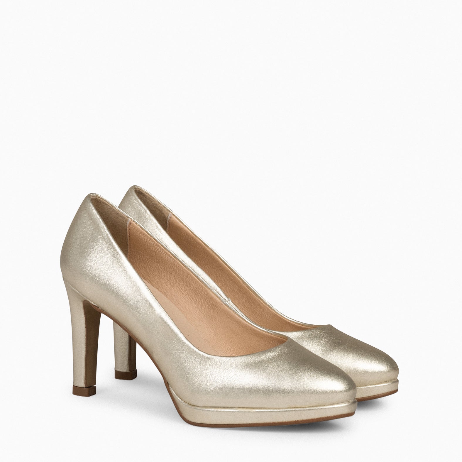 PLATFORM - GOLDEN HIGH HEELS WITH PLATFORM