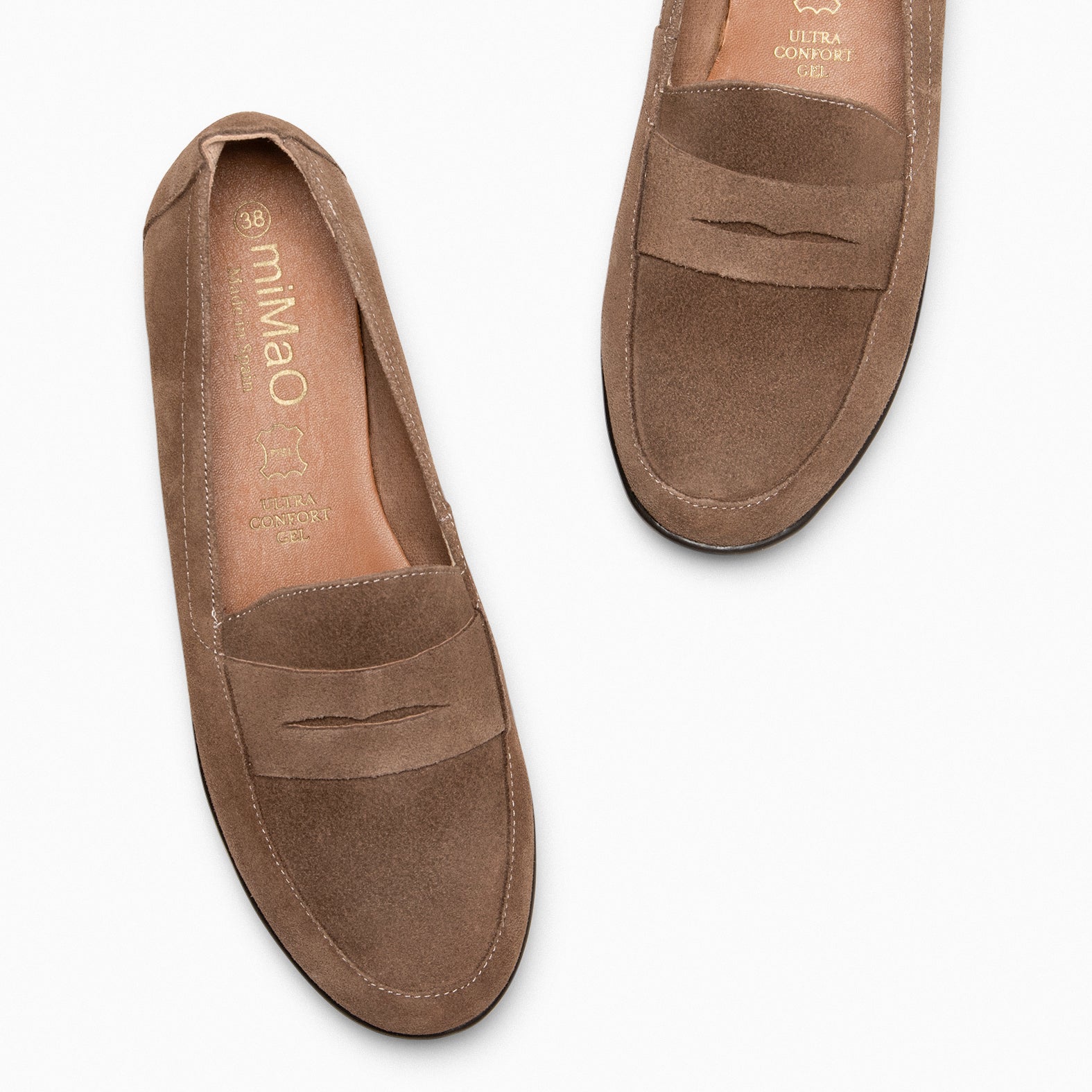 360 - Mocassins à petit talon compensé TAUPE