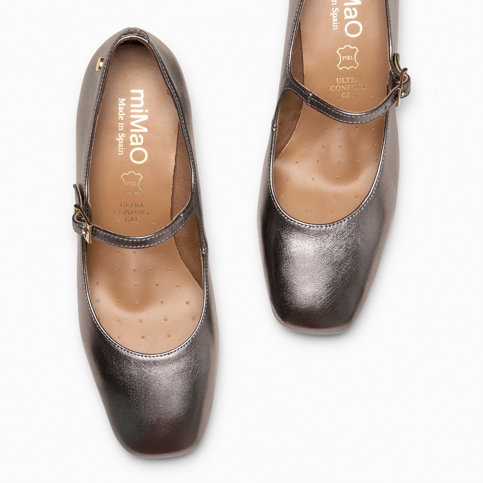 BELLA - Babies à lanière et bout carré ARGENTÉ