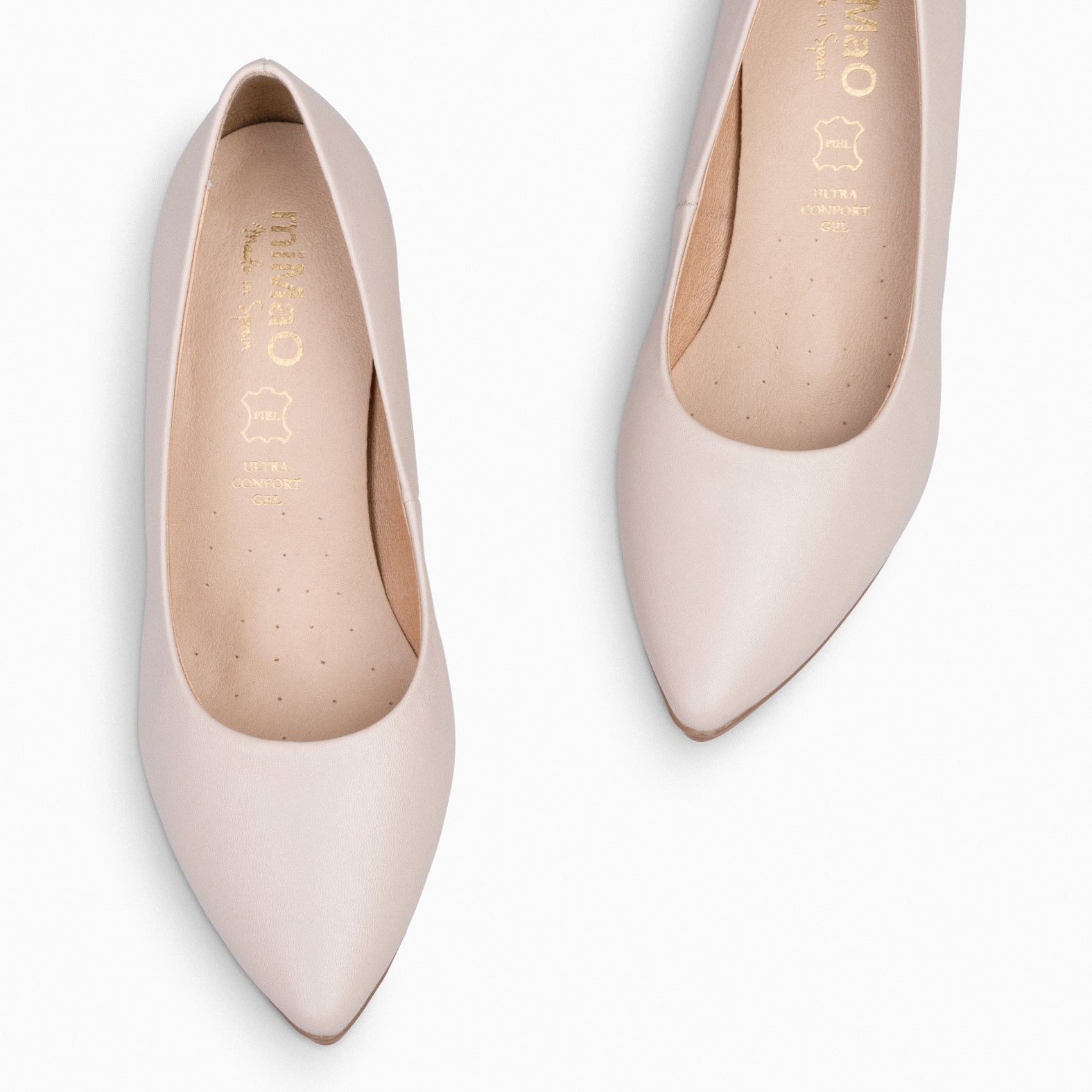 URBAN S SALON - Zapatos de tacón medio de napa NUDE