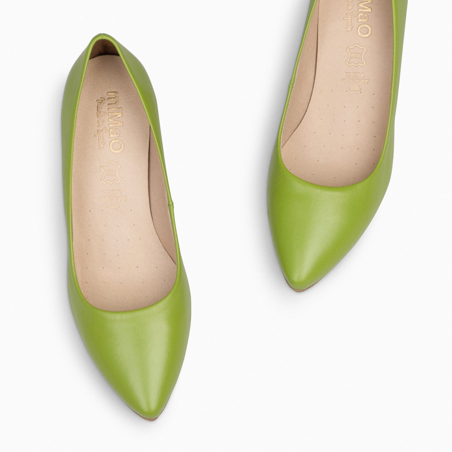 URBAN S SALON – PISTACHIO nappa leather mid heel