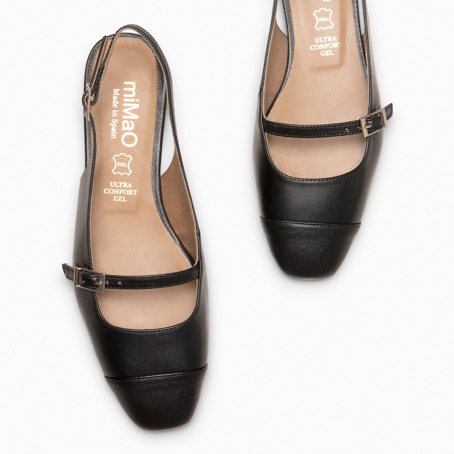ACALIA – Slingbacks en cuir NOIR